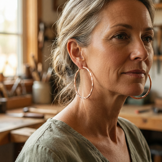 Nina | Faceted Copper Hoop Earrings