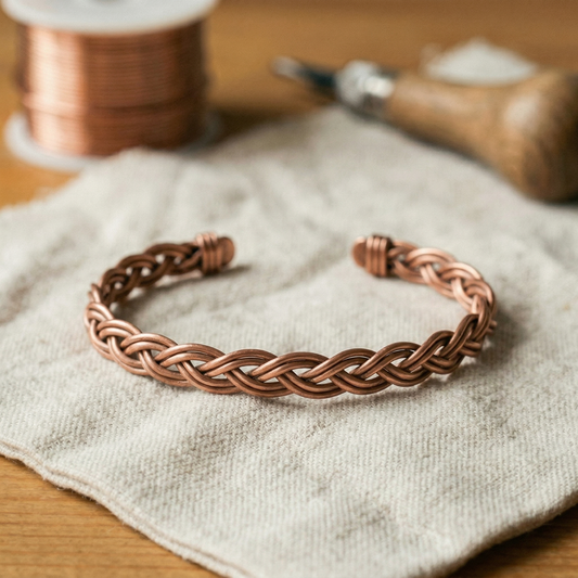 Imogen | Braided Copper Anklet