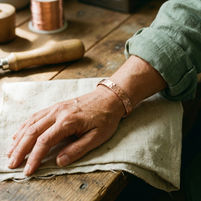 Nora | Hammered Magnetic Copper Cuff