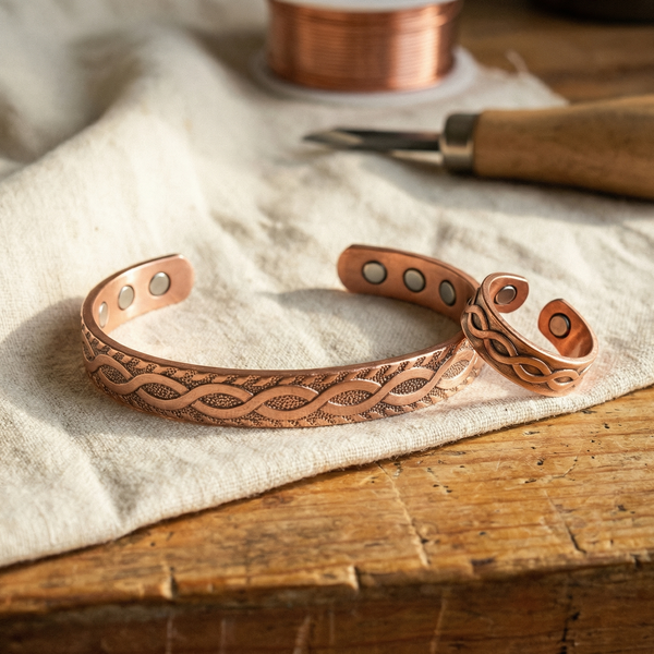 Vivienne | Knot Copper Cuff & Ring Set