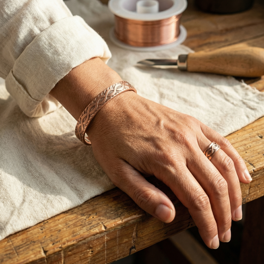 Vivienne | Knot Copper Cuff & Ring Set
