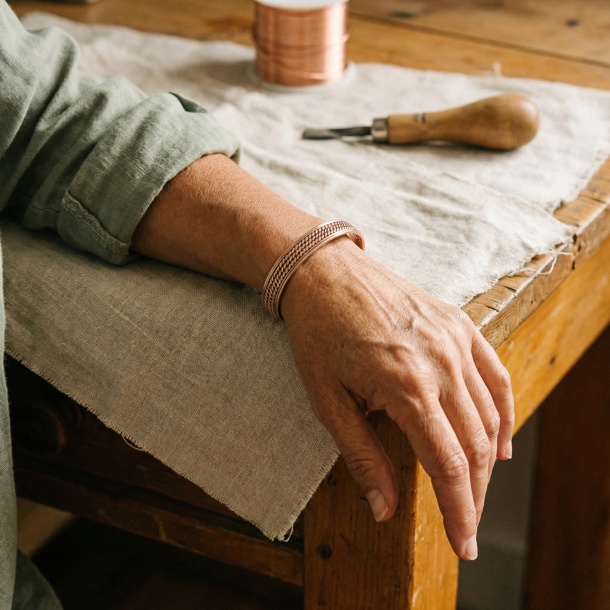 Ramona | Rope Pattern Copper Cuff
