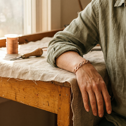 Elise | Twisted Copper Bracelet with Stones