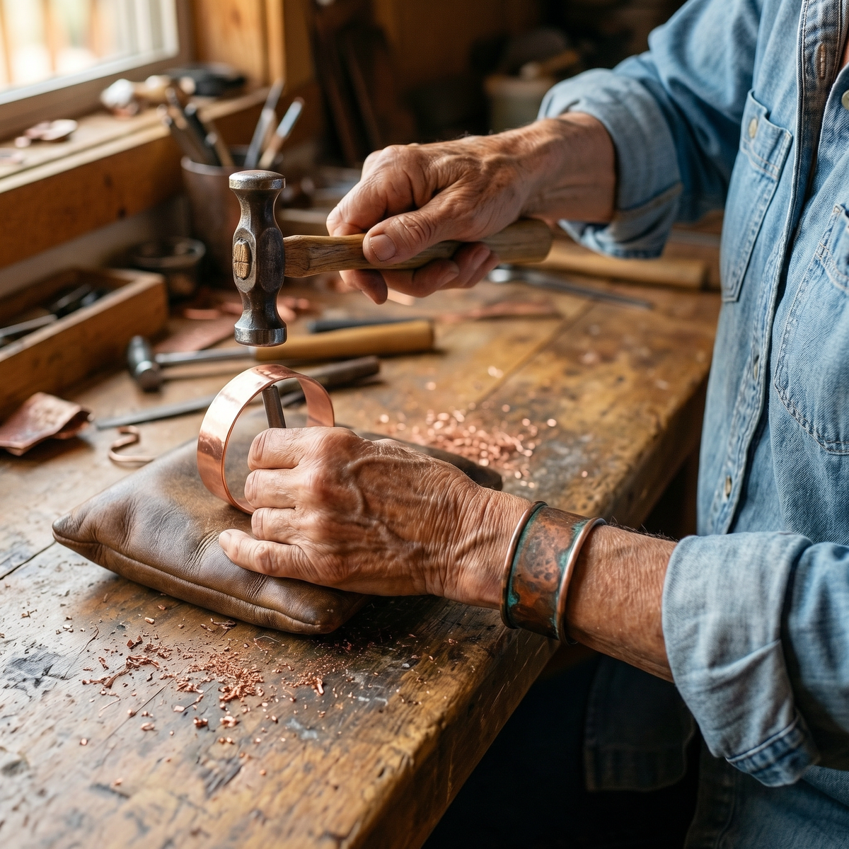 Astrid | Double-Channel Magnetic Copper Cuff