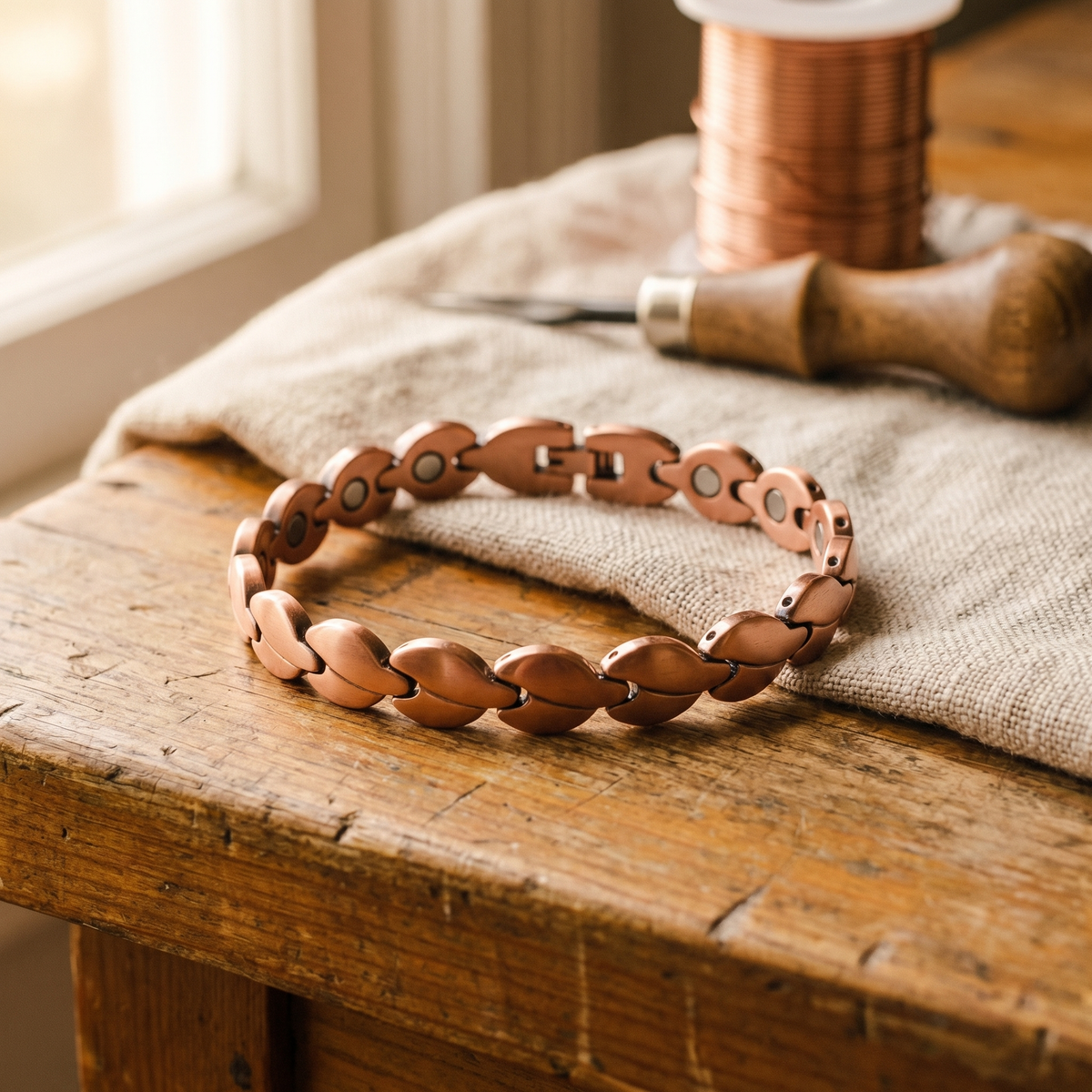 Lila | Oval Link Magnetic Copper Anklet