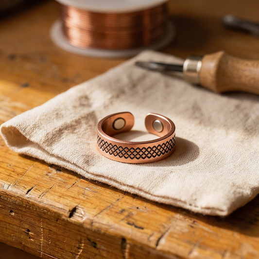 Ada | Lattice Engraved Magnetic Copper Ring
