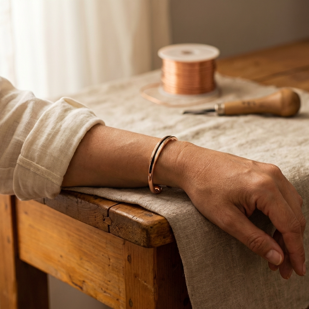 Esme | Polished Ball-End Copper Cuff
