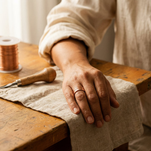 Tessa | Three-Groove Magnetic Copper Ring
