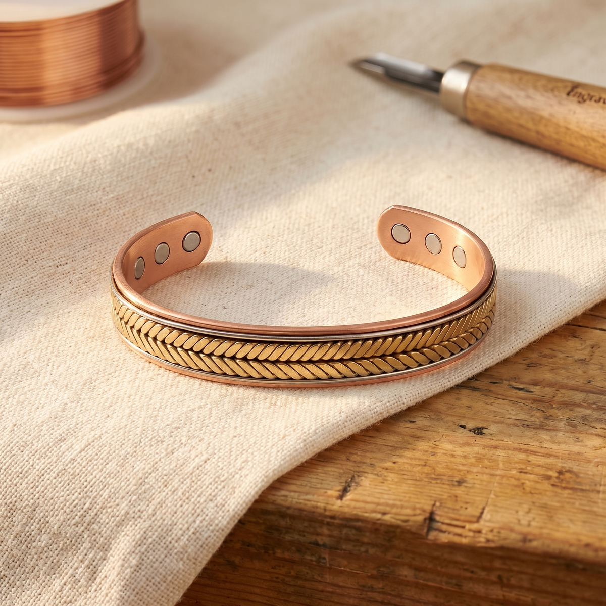 Margot | Chevron Braid Copper Cuff