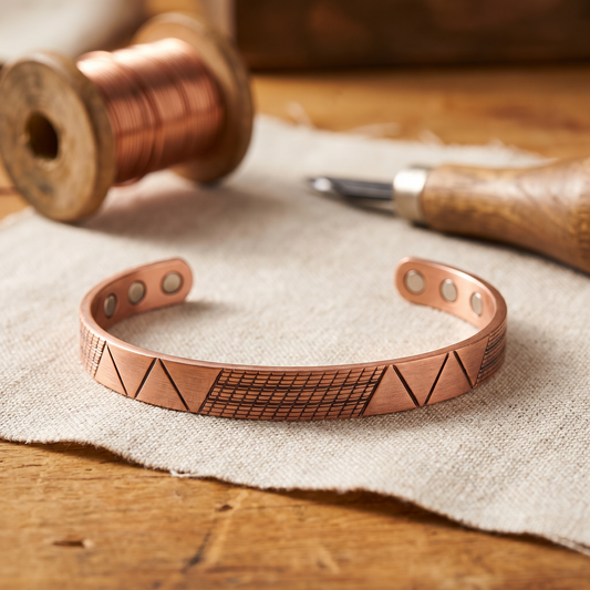 Sloane | Geometric Pattern Copper Cuff