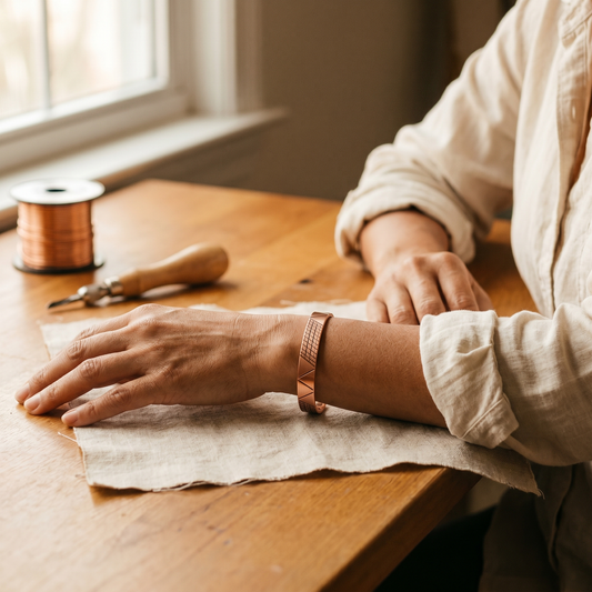 Sloane | Geometric Pattern Copper Cuff