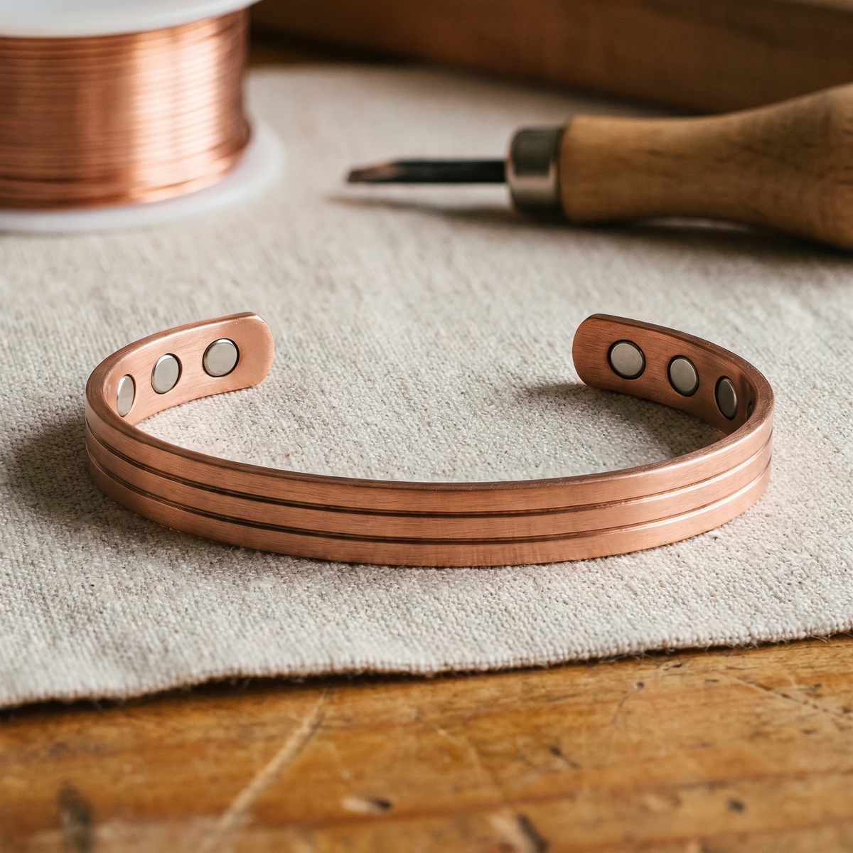 Annika | Three-Groove Copper Cuff