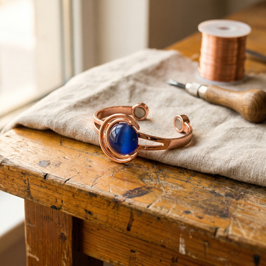 Selene | Blue Stone Copper Cuff