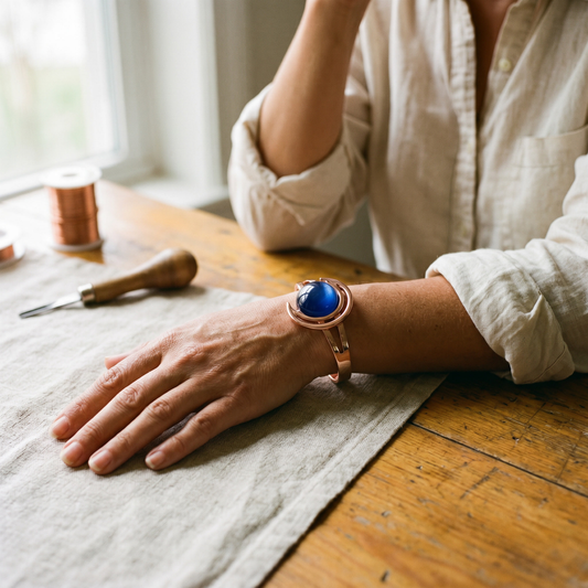 Selene | Blue Stone Copper Cuff