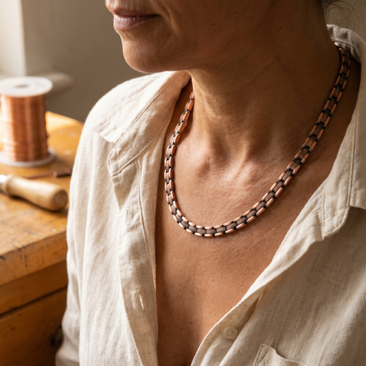 Camille | Mixed Link Copper Necklace