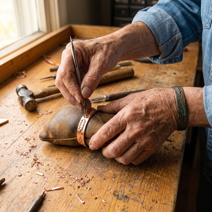 Clara | Leaf Cut-Out Copper Cuff