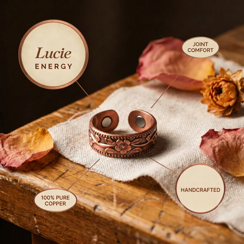 Lucie | Engraved Flower Copper Ring