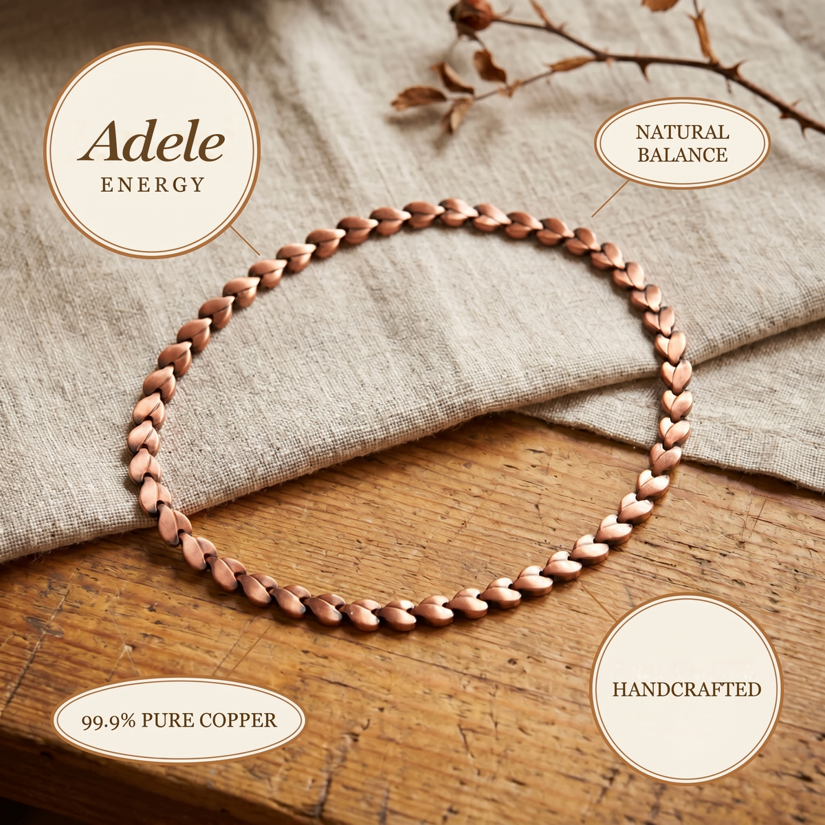 Adele | Heart Link Copper Necklace