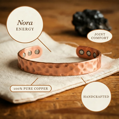 Nora | Hammered Magnetic Copper Cuff