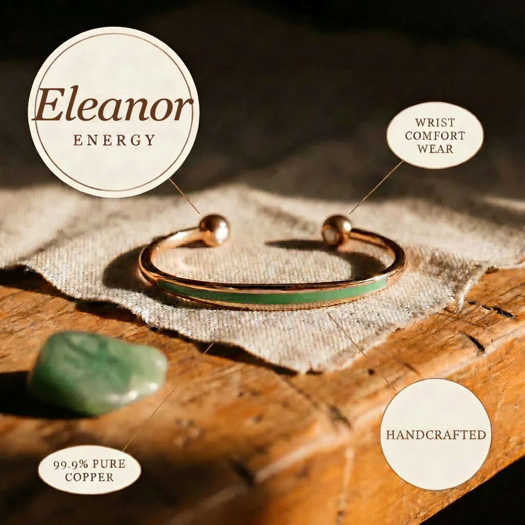 Eleanor | Green Inlay Copper Bracelet