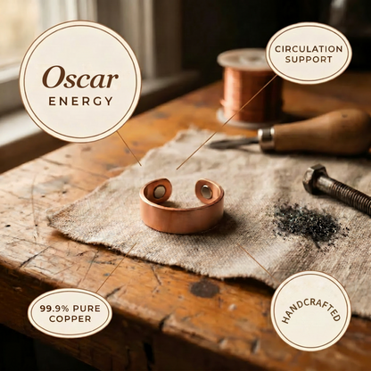 Oscar | Men's Hammered Magnetic Copper Ring