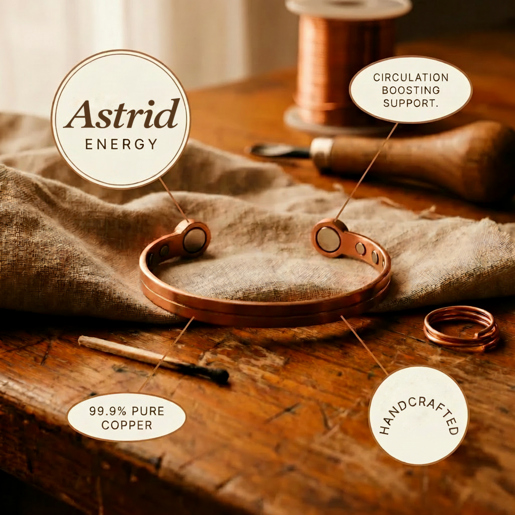 Astrid | Double-Channel Magnetic Copper Cuff