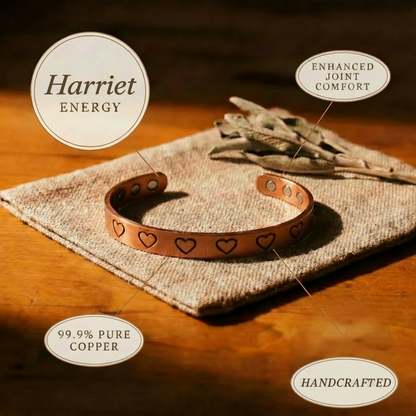 Harriet | Stamped Heart Copper Bracelet