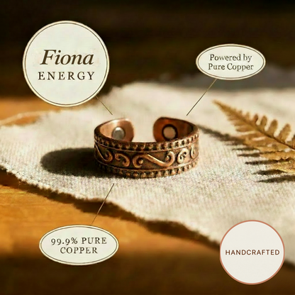 Fiona | Engraved Fern Magnetic Copper Ring