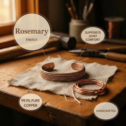 Rosemary | Engraved Copper Cuff Duo