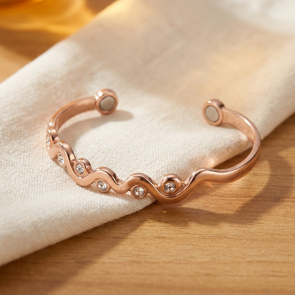 Stella | Crystal Wave Copper Cuff