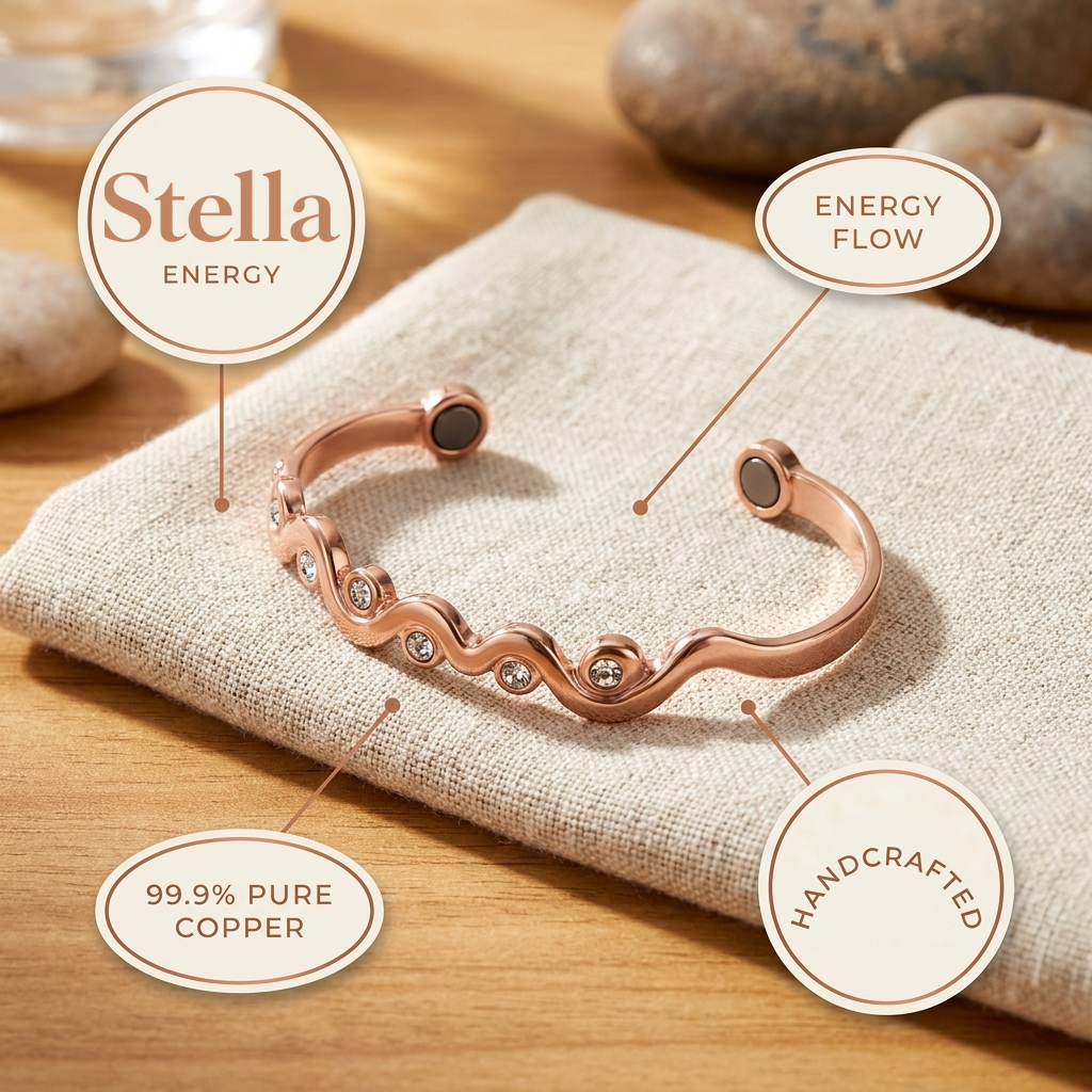 Stella | Crystal Wave Copper Cuff