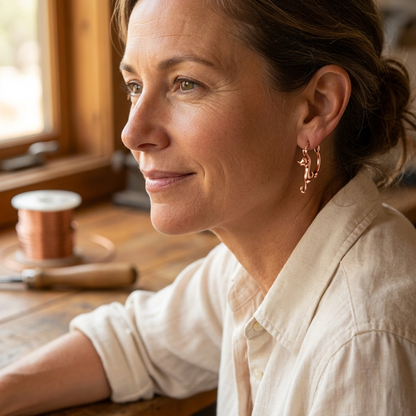 Coco | Spiral Copper Earrings