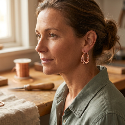 Naomi | Graduated Copper Hoop Earrings
