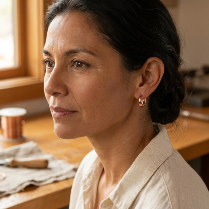 Paige | Hinged Copper Hoop Earrings