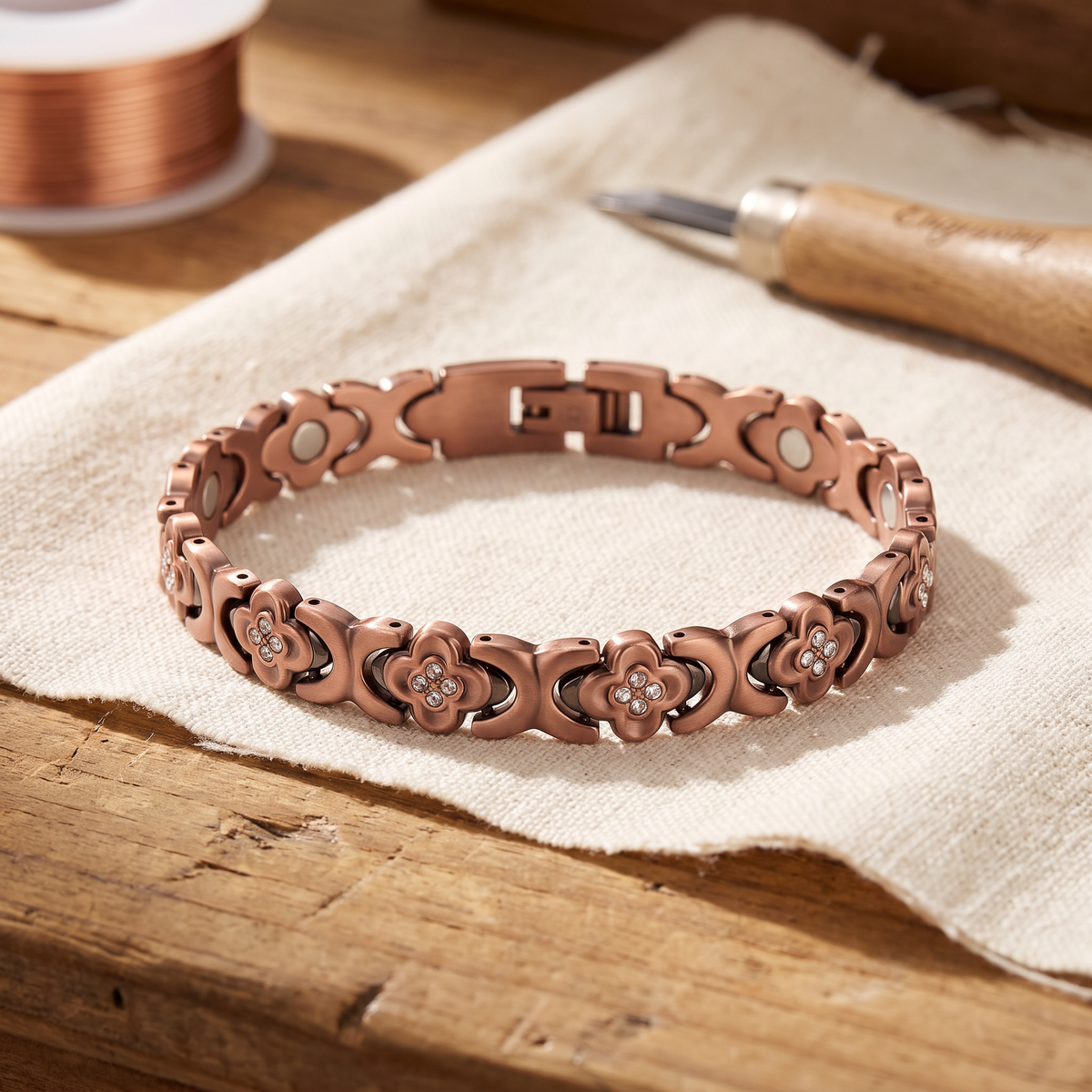 Georgia | Clover Link Copper Bracelet