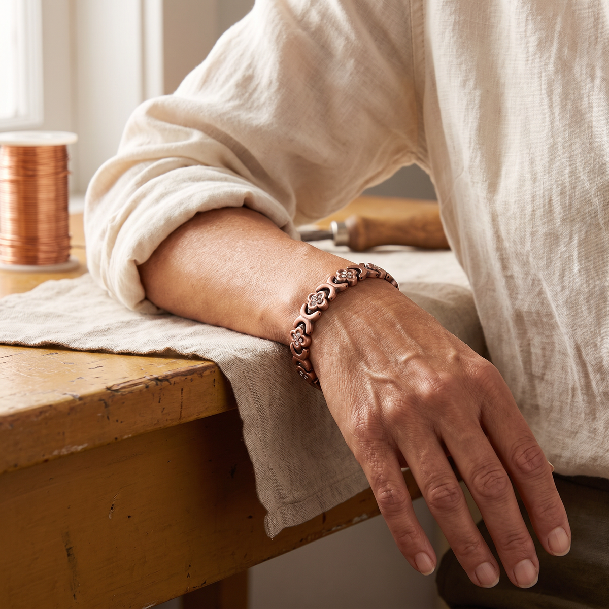 Georgia | Clover Link Copper Bracelet