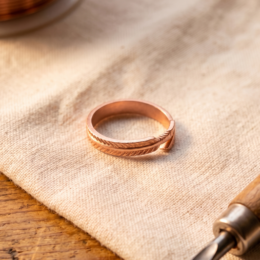 Holly | Spiral Engraved Copper Ring