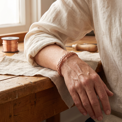 Alma | Three-Strand Braided Copper Bracelet