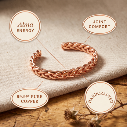 Alma | Three-Strand Braided Copper Bracelet