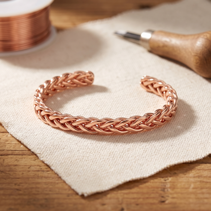 Alma | Three-Strand Braided Copper Bracelet