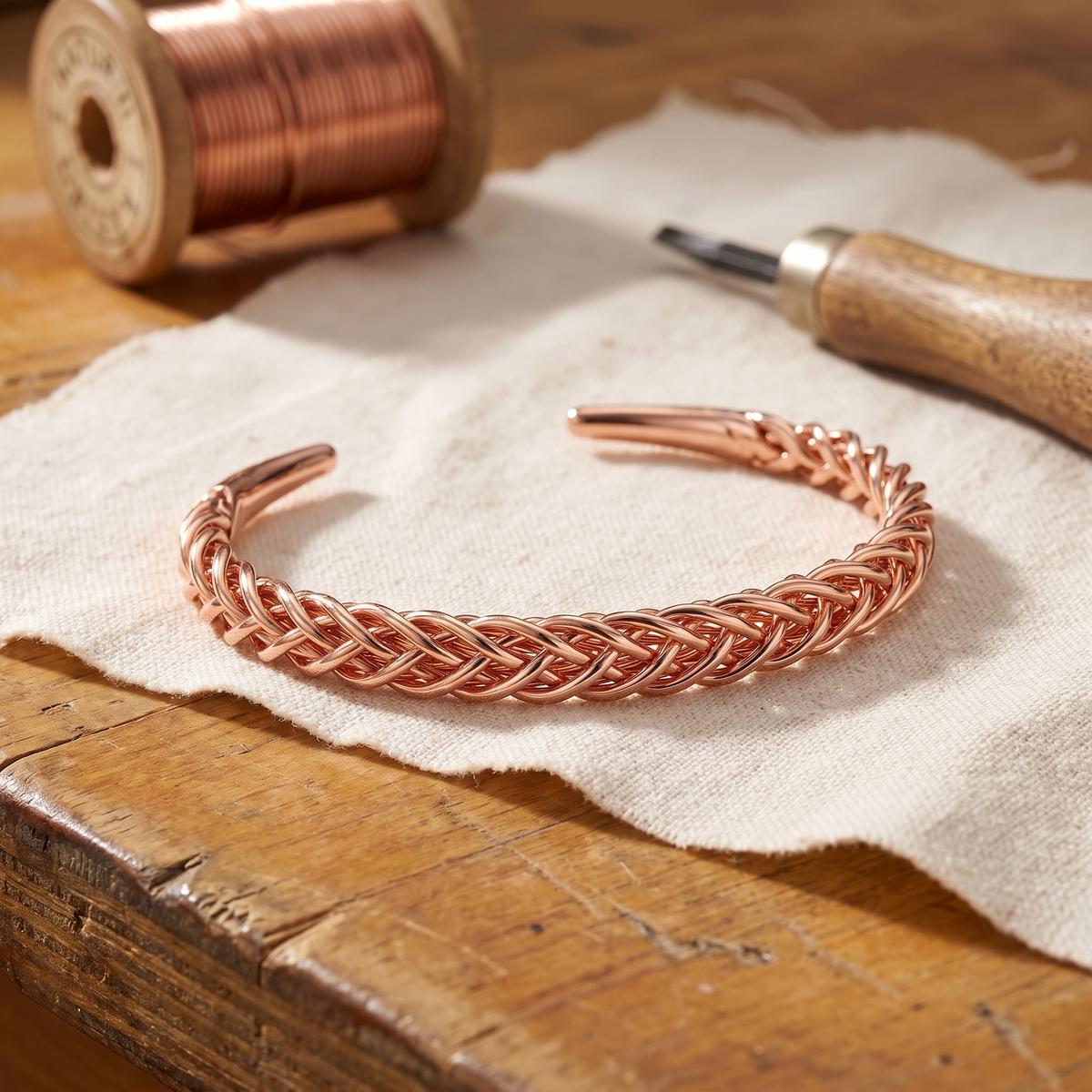 Ivy | Woven Copper Bracelet
