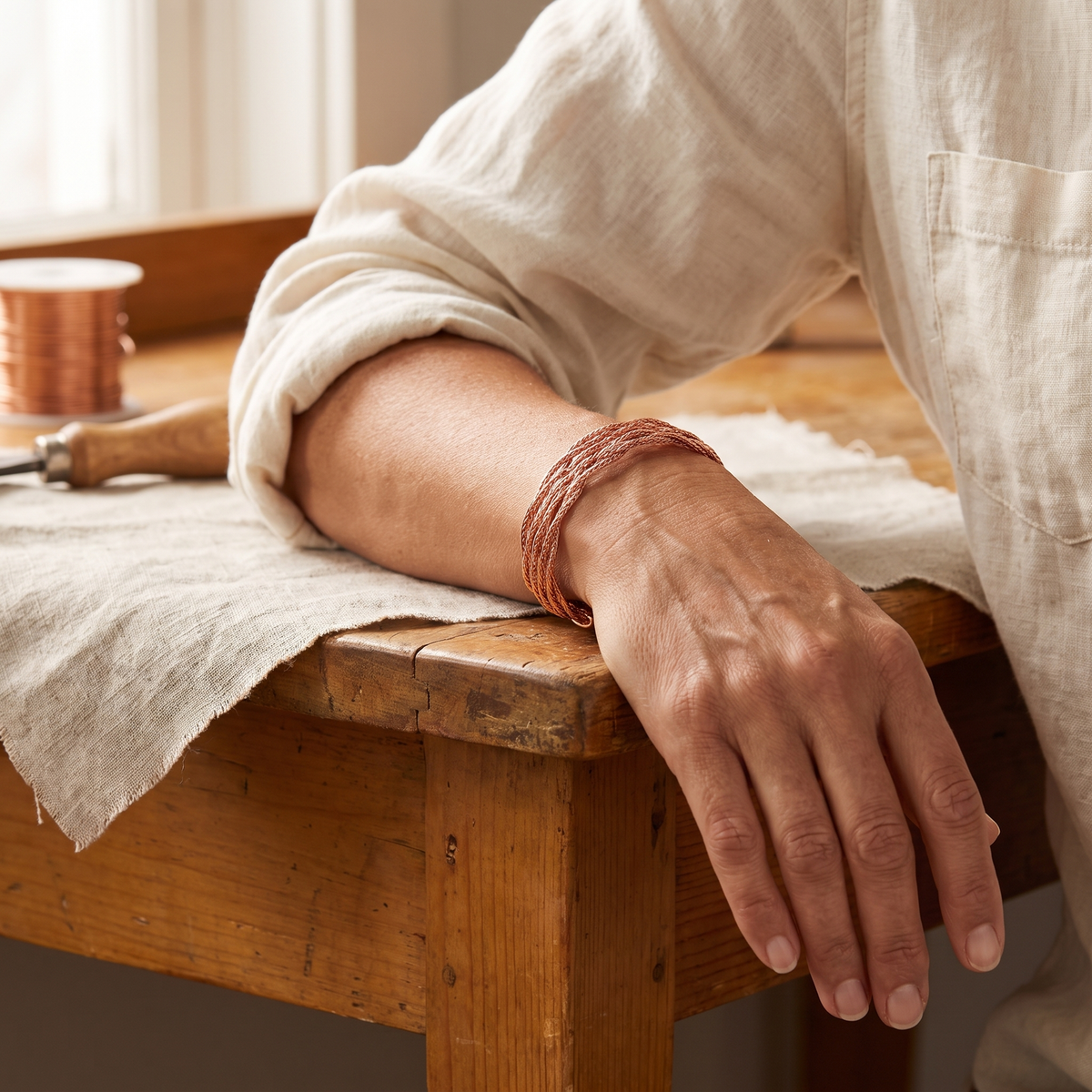 Lotte | Braided Wire Copper Cuff