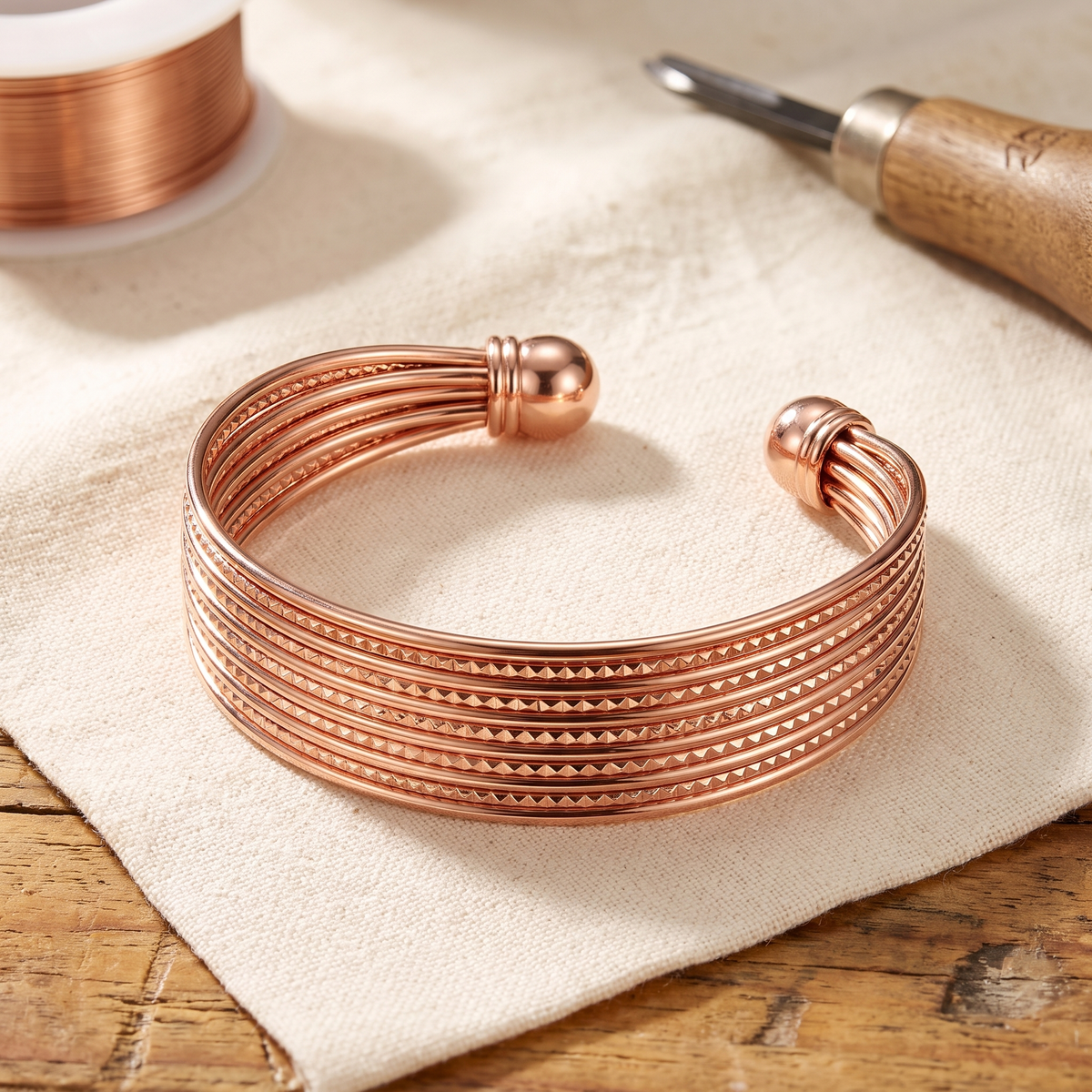 Juno | Eight-Wire Copper Cuff