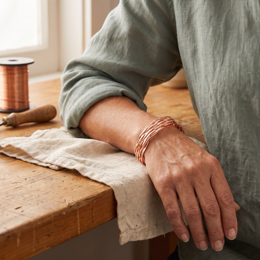 Fleur | Woven Fine-Strand Copper Cuff