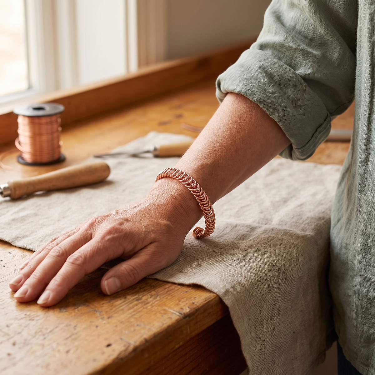 Sadie | Coiled Loop Copper Cuff