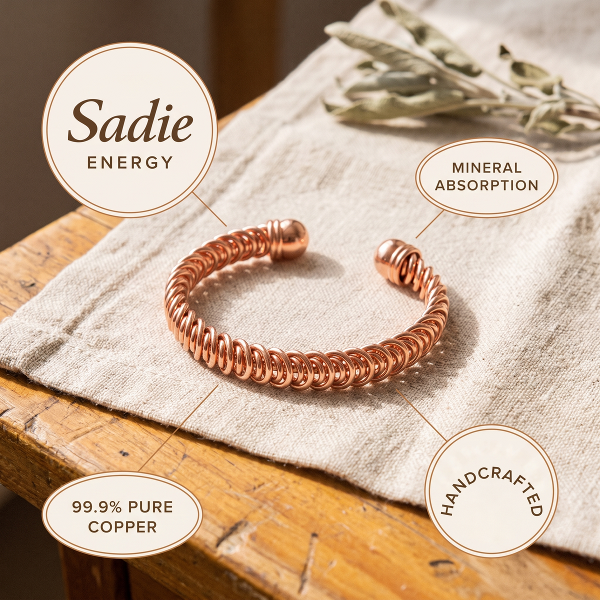 Sadie | Coiled Loop Copper Cuff