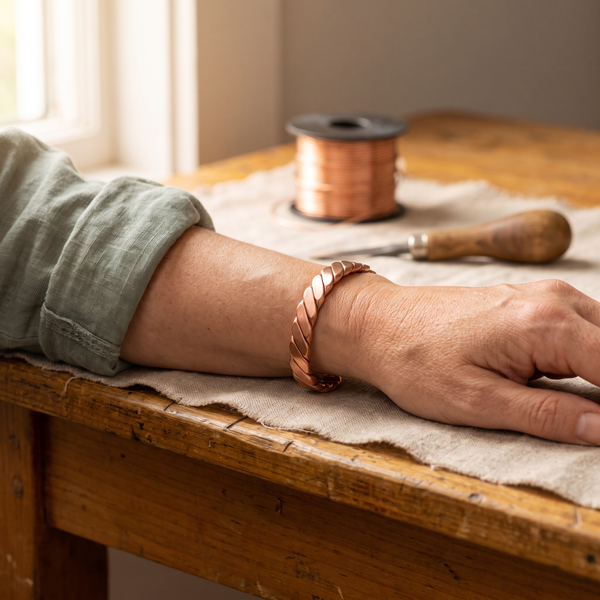 Bonnie | Spiral Twist Copper Cuff