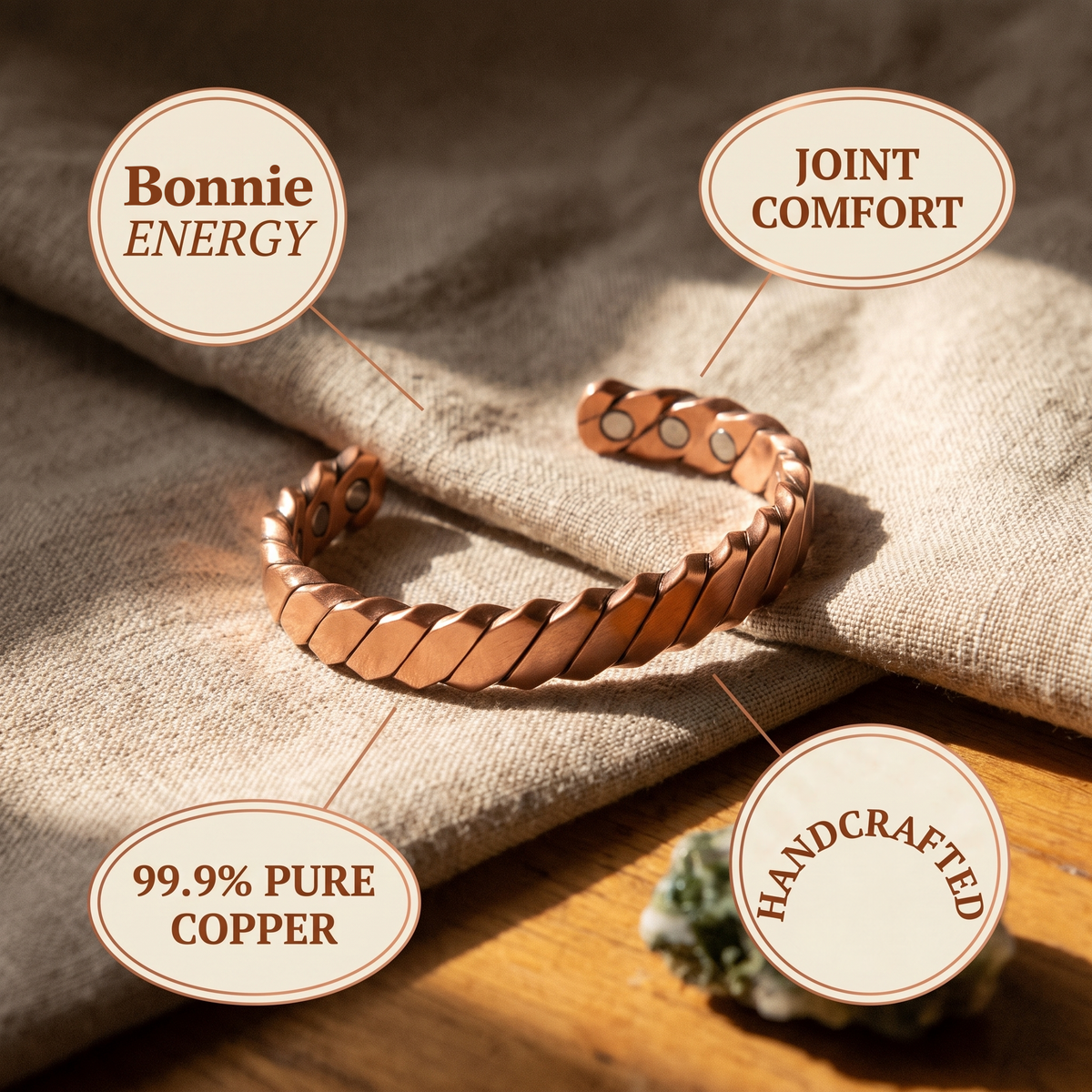 Bonnie | Spiral Twist Copper Cuff