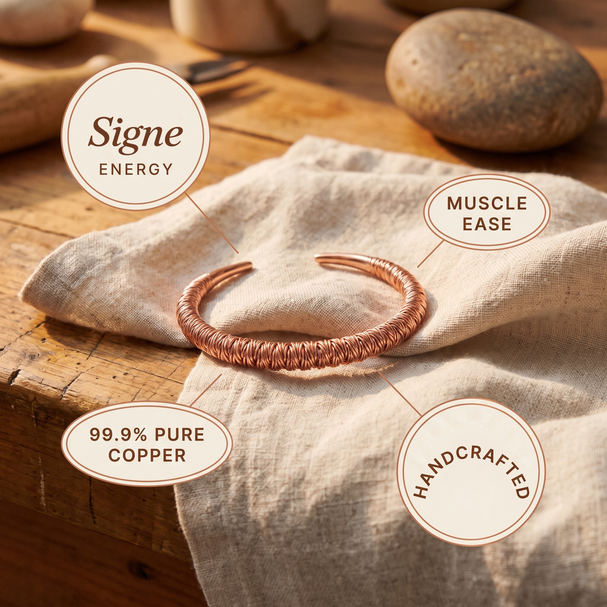 Signe | Coiled Wire Copper Cuff