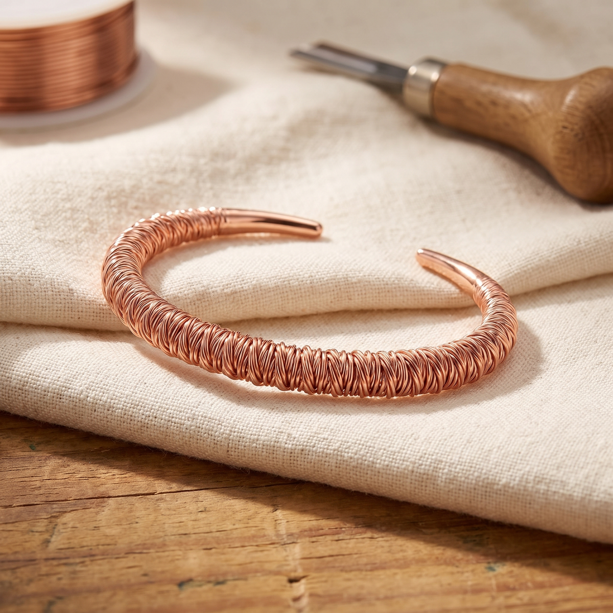 Signe | Coiled Wire Copper Cuff